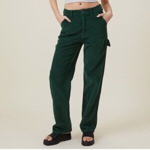 COTTON:ON Corduroy Carpenter Jeans Forest Green Casual Women's Size 10